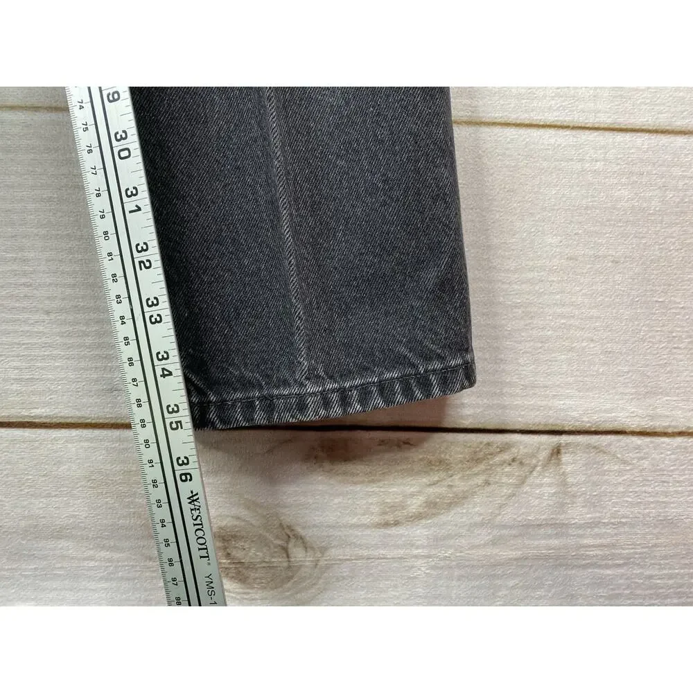 Vtg Rockies Jeans 27/5 Black/Charcoal Western Leather Detail USA Made 90s